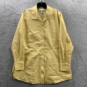 CHICOS Womens Size 3 / XL Midi No Iron Yellow Long Sleeved blouse